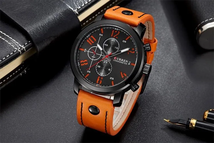 CURREN 8192 Top Brand Luxury Casual Sports Watch Leather Strap Men s Wrist Watch Quartz Male Clock Masculino Hombre With Box Daraz .bd