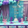 2Pcs Little Mermaid Theme Party Decorations DIY Felt Coral Table Ornament Under the Sea Girl Birthday Party Supplies Baby Shower. 