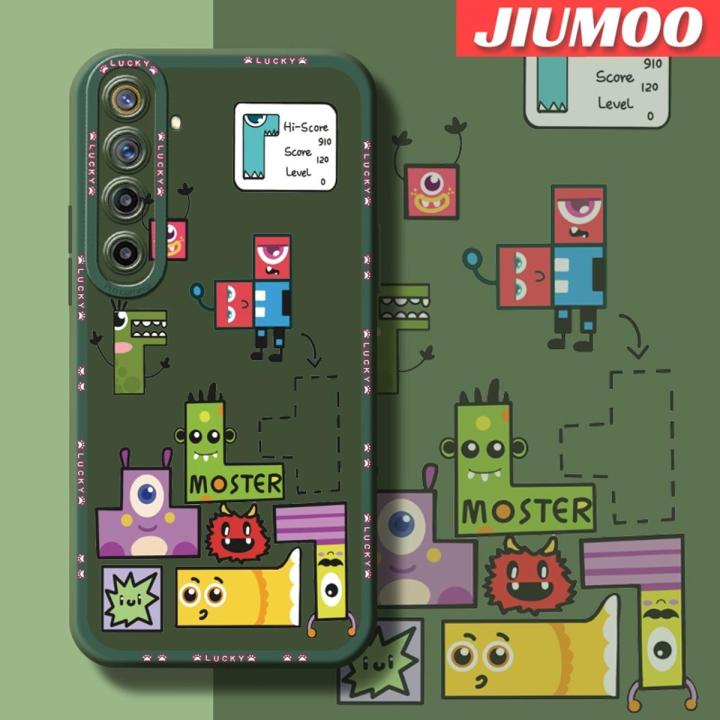 JIUMOO Case For Realme 6s Case Fashion Cartoon Monster Cube Thin Shockproof Square Edge Silicone Casing Full Cover Camera Protect Cases Softcase