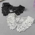 1 Pair White Neckline Collar Lace Fabric Embroidery Carft DIY Dress Garment Decoration Accessories.