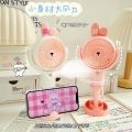 Stylish Cute Rechargeable Hand Fan With Mobile Stand & Spray For Indoor & Outdoor Use - Multicolor. 