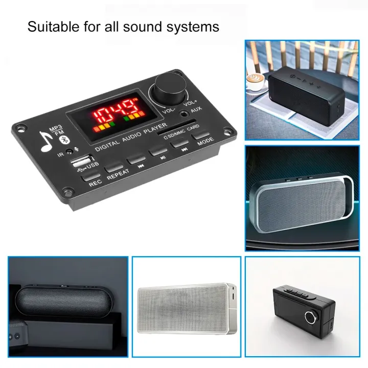 80W%20DIY%20Amplifier%20Bluetooth%205.0%20Decoder%20Board%2040W%2012V%20Handsfree%20FM%20Radio%20TF%20USB%20Car%20Audio%20Music%20Player%20Speakers%20Volume%20Control%20-%20Image%205