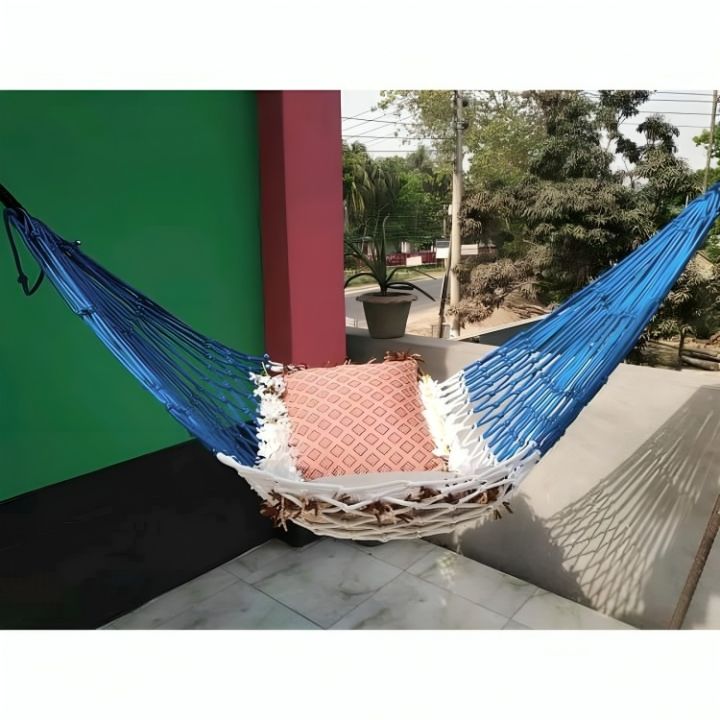 Dolna Artisan SleepSwing-1pcs/Hand Made Dulna Adult Rope Bed Hanging Dulna Use For All People Large Swing Rope Bed Rattan Dulna - Dulna