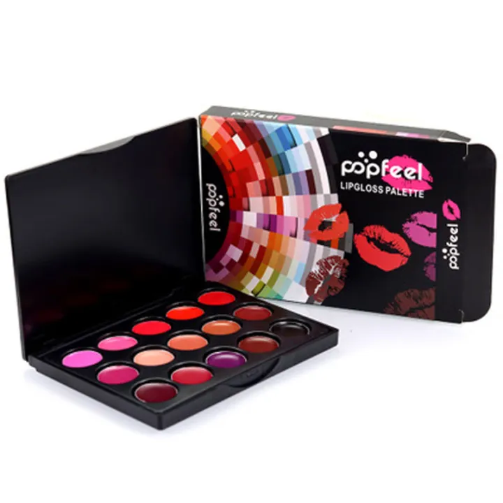Popfeel%20Beauty%2015%20Colors%20Matte%20Lip%20Gloss%20Lipstick%20Cosmetic%20Makeup%20Palette%20Set%20-%20Image%203