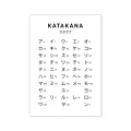 Hiragana and Katakana Chart Art Print Black White Japanese Alphabet Poster Japan Wall Pictures Canvas Painting Home Decor. 