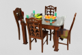 4 chair Dinning Table Set Malaysian Process Wood DI-03. 