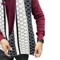 Black And White Trendy GG Logo Stylish Fashion Soft Scarf, Men's And Women' Woolen Winter Muffler. 