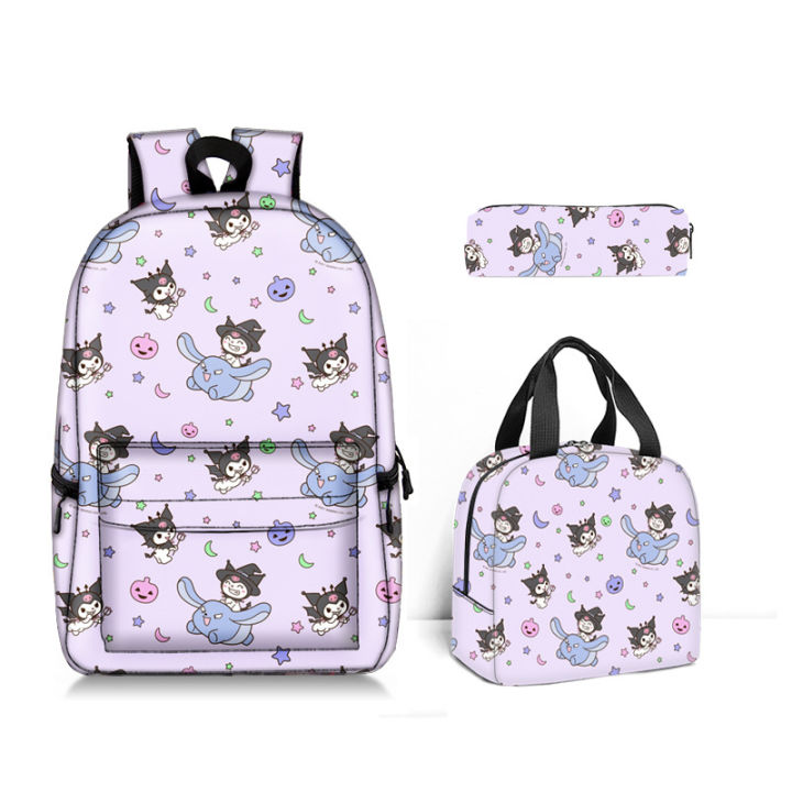 Sanrio%20kulomi%20kuromi%20school%20bag%20student%20backpack%20thermal%20insulation%20tote%20lunch%20bag%20pencil%20case%20three-piece%20set%20-%20Image%207