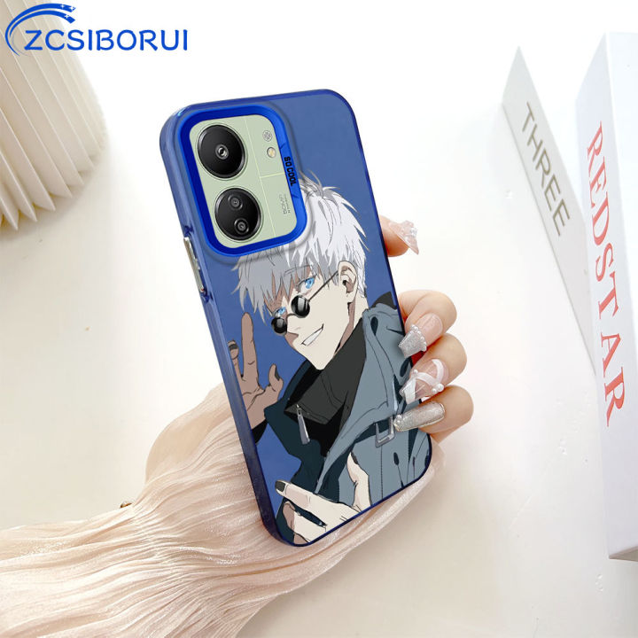 ZCSIBORUI for Redmi 13C Xiaomi Poco C65 Back Cover Handsome Boy Colorful Sliver Double Sided Hard Case Shockproof Anti-fall Phone Cover