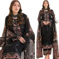 Georgette Embroidery New Stylish Semi Stitched Party Shalwer Kameez 4 pcs for Women.