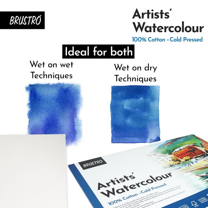 BRUSTRO%20Artist%20100%25%20Cotton%20Watercolour%20Pad%20Cold%20Pressed%20300%20GSM%20A4-12%20Sheets%20-%20Image%202