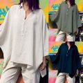 Summer Shirt Women Plus Size Loose Cotton Lapel Rolled Short Sleeve Shirt Tee Oversized Women Tops Summer Tunics Blusas Mujer.