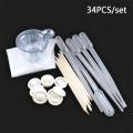 34 Pcs Resin Jewelry Tools Set Dropper Stirring Rod Epoxy Crystal Resin Tool Kit. 