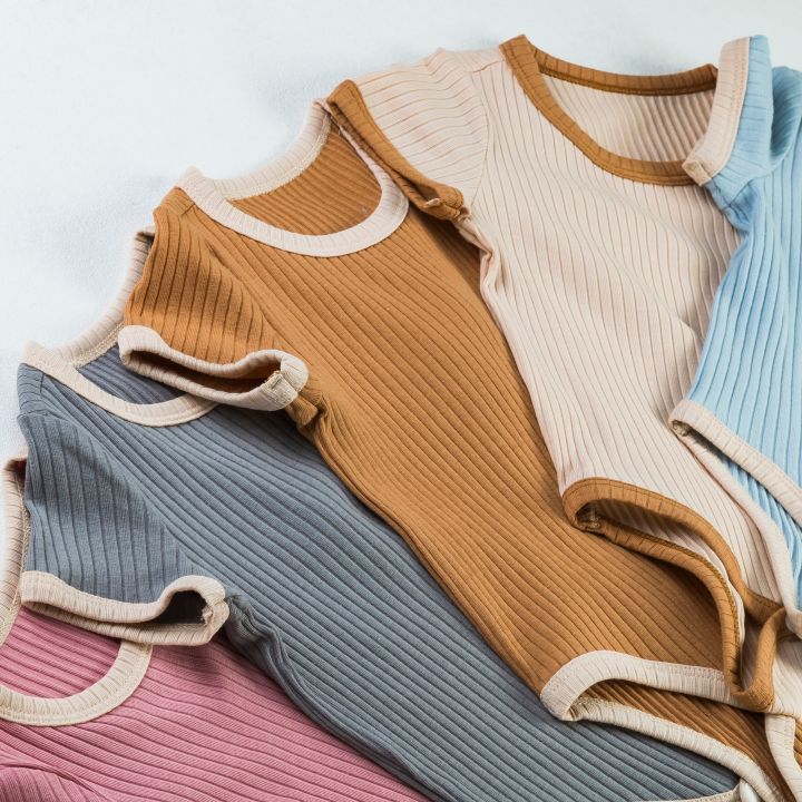 0-2%20Years%20Babany%20bebe%20New%20Unisex%20Romper%20For%20Babies%20Clothes%20Short%20Sleeve%20Solid%20Color%20Splicing%20And%20Contrasting%20Colors%20Romper%20-%20Image%204