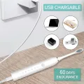 Sonic Electric Toothbrushes, USB Rechargeable Ultrasonic Tooth Brush with 4 Brush Heads 6 Cleaning Modes and Smart Timer IPX7 Waterproof Cleaning Toothbrushes for Adults and Kids (White). 