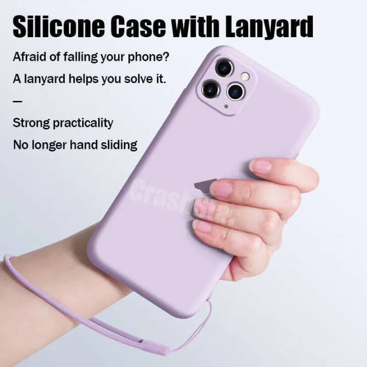 TJD%20Lanyard%20Strap%20Silicone%20Soft%20Shockproof%20Case%20For%20iPhone%2015%2014%2013%2012%2011%20Pro%20Max%20Mini%20X%20XR%20XS%208%207%206%206S%20Plus%20SE%202020%20Simple%20Casing%20Anti%20fall%20Phone%20Cover%20With%20Veet%20Inside%20-%20Image%204