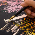 Scratch Paper Magic Painting Kit Art Night Scene World Landmarks Scenery Drawing Toy with Pen Crafts Card Game Child Adult Gifts. 
