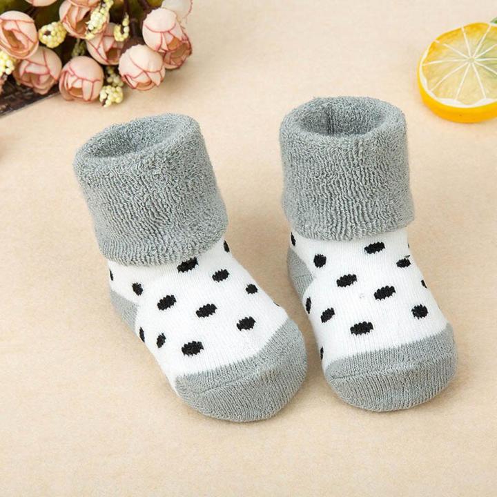 Warm Winter Baby Socks Thick Soft Cotton Newborn Boy Short Socks Cartoon Printed Infant Toddler Floor Socks