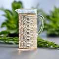 Eco-Friendly Thin Golden Pattern Water Jug - Same as Picture, 2L Acrylic Drinking Pitcher.