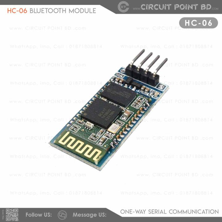 Bluetooth Module HC-06 Integrated Wireless Bluetooth Adapters Module Serial Port 4 Pin HC06 Master-slave Board For Arduino and Electronics Project.