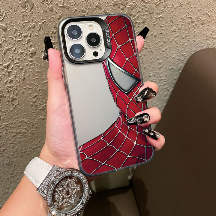Olige%20Case%20For%20iPhone%2011%2012%2013%2014%2015%20Pro%20Max%20Marvel%20Cool%20and%20Trendy%20Personalized%20Laser%20High%20Grade%20Half%20Faced%20Spider%20Man%20Anti%20Drop%20phone%20case%20back%20cover%20-%20Image%205