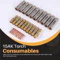 30Pcs 15AK Torch Machine Consumables MIG Torch Gas Nozzle Tips Holder for MIG Welding Machine.
