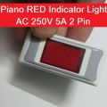Piano RED Indicator Light AC 250V 5A 2 Pin Brass Contact RED Indicator Light Switches Socket For Electrical Devices AC Line Indicator Made In Bangladesh. 