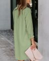 Womens Button Down Shirt Dresses with Pockets Cotton Button Up Tunics Long Sleeve Solid High Low Blouse Tops For Summer 2025..