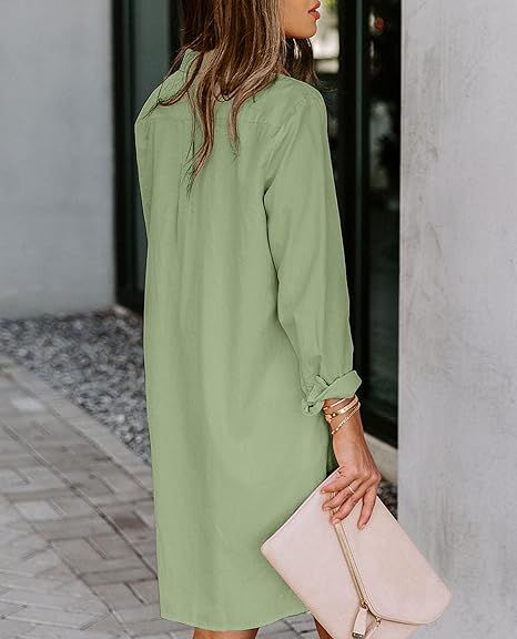 Womens%20Button%20Down%20Shirt%20Dresses%20with%20Pockets%20Cotton%20Button%20Up%20Tunics%20Long%20Sleeve%20Solid%20High%20Low%20Blouse%20Tops%20For%20Summer%202025.%20-%20Image%206