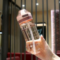 Transparent Plastic Water Bottle Bpa-Free Plastic Leakproof Portable Sport Tea Coffee Cup Lightweight Portable Kitchen Tools for Outdoor Activities Gym And Fitness Office And Work School And Studying.