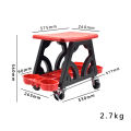 Car Detailing Stool Chair with Storage Holder Auto Workshop Bench Wheels Roller Creeper Seat Roller Mechanics Seat for Equipment. 