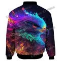 Winter Fashion Men's Bomber Jacket Animal Phoenix Retro Pattern 3D Printed Warm Thick zipper Jacket Unisex Casual Coat FY24. 