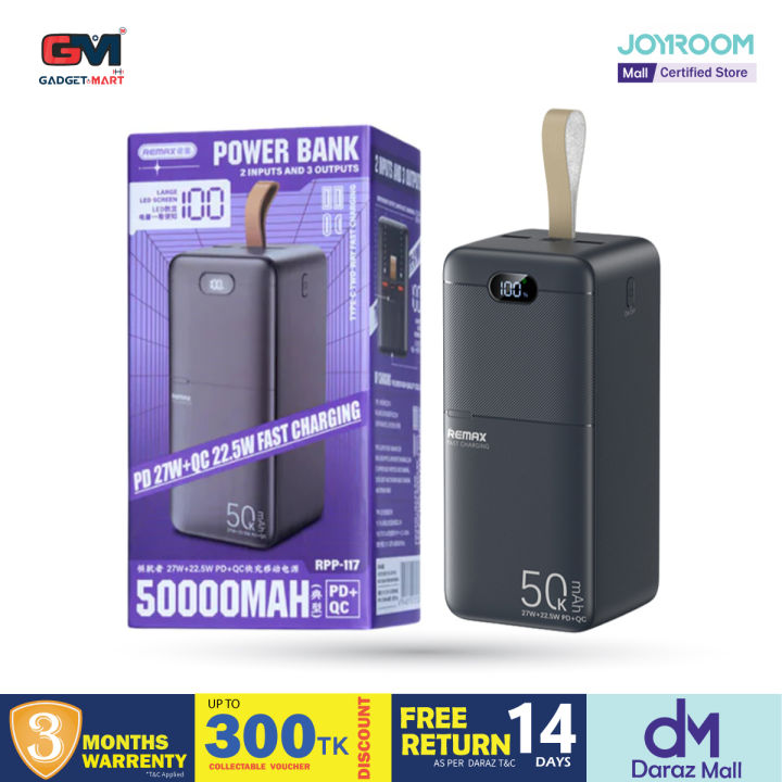 Remax RPP-117 Piloteer Series 50000mAh 27W Fast Charging (PD 27W+