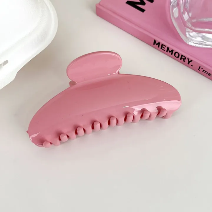 Korean%20Semicircle%20Hair%20Claw%20Solid%20Color%20Sweet%20Shark%20Clip%20Fashion%20Design%20Simple%20Barrettes%20Women%20-%20Image%204