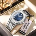 POEDAGAR Luxury Casual Watch Top Brand Fashion Square Dial Stainless Steel Calendar Luminous Waterproof Men Watch Male Clock+Box. 