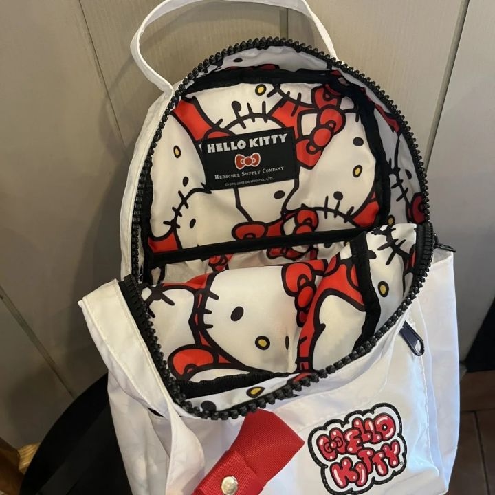 Sanrio Hello Kitty Backpack Anime Men Women Kawaii Cartoon Cute Light High Capacity High Quality Nylon Travel Student Bag
