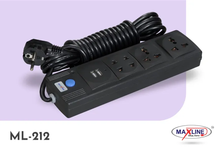 Maxline%20Dual%20USB%20Multiplug%204%20Port%20Extension%20Socket%20Model-%20ML-%20212%20-2%20Miter%20Wire%20,%20(%207%20Feet%20Cable)%20-%20Image%203