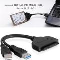 USB3.0 USB 3.0 to SATA 7+22Pin to USB2.0 Adapter Cable For 2.5 HDD Laptop Hard Disk Drive sata hard drive cable with power USB. 