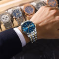 Swiss New Men's Watch Automatic Mechanical Waterproof Business Double Calendar Luminous Men's Quartz Watch. 