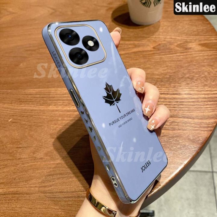 Phone case For itel P55 4G Back cover Soft Shining Maple Leaves Design Cover For itel P55 4G Cover cases