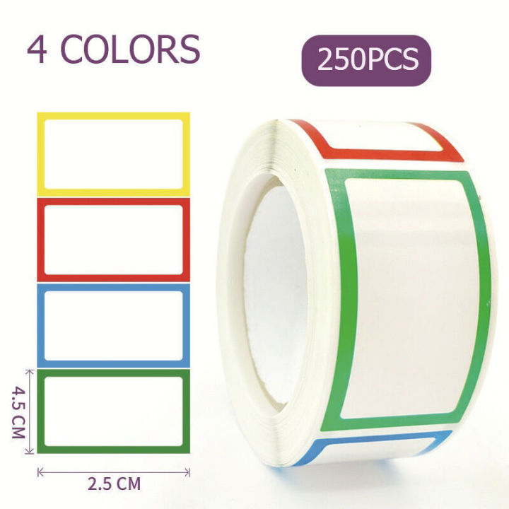 250pcs Waterproof Blank Self Adhesive Assorted Removable Label Stickers Name Tag Bottle File Document School Supplies