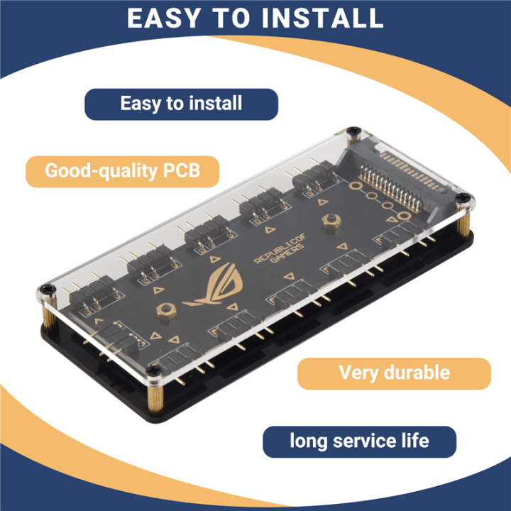5V%203Pin%20RGB%20LED%20Splitter%2010-Port%20Hub%20with%2050CM%203Pin%20Extension%20Cord%20-%20Image%203