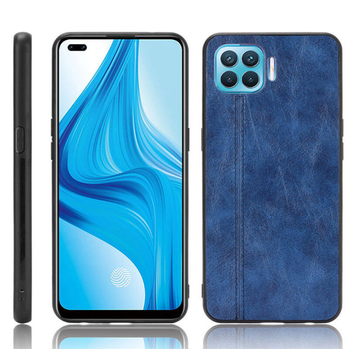 Case For Oppo Reno 4F Cover Leather TPU Back Cover Retro Silicone Phone Case