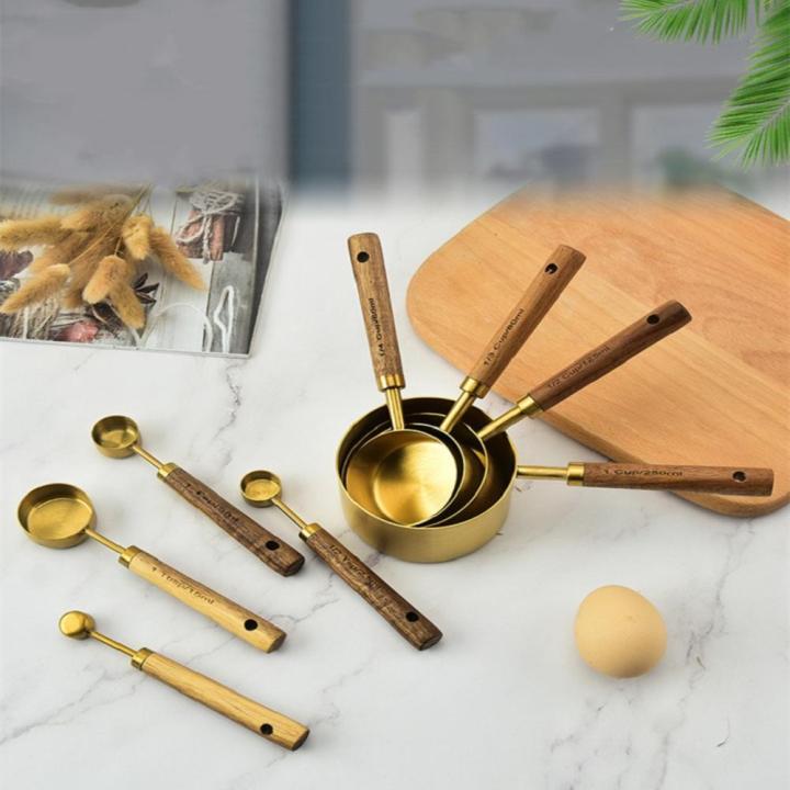 Stainless%20Steel%20Measuring%20Cup%20Spoon%20Wooden%20Handle%20Food%20Coffee%20Flour%20Kitchen%20Baking%20Tool%20Bartender%20Scale%20Measuring%20Spoon%20Cups%20Set%20-%20Image%203