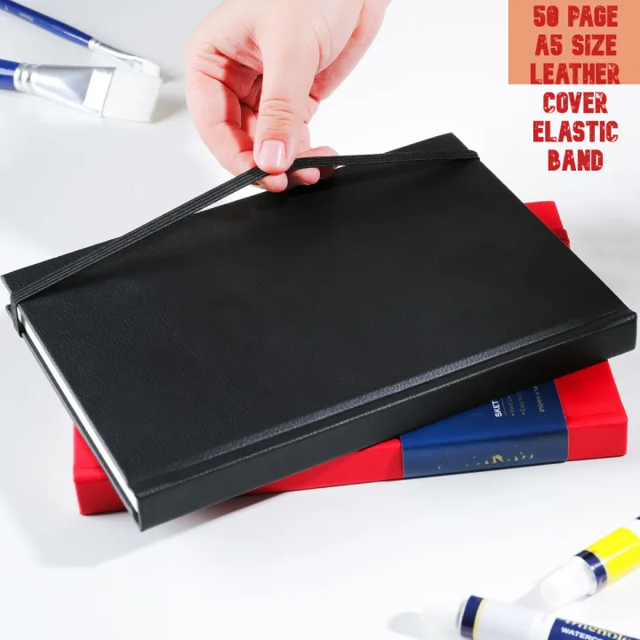 Papertree%20Premium%20Leather%20cover%20sketch%20book%20With%20Elastic%20Band%20A5%20Size%20-%20Image%202