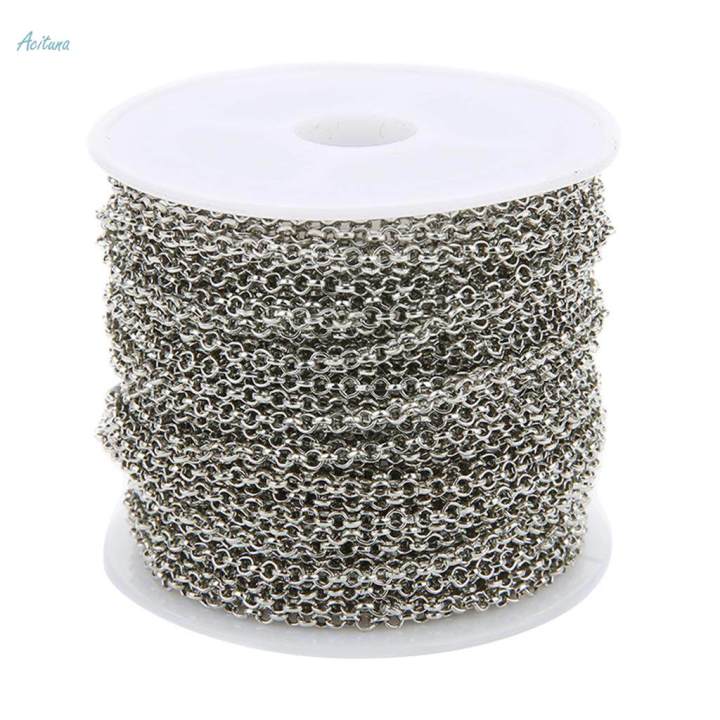2%20Roll%20O%20Shape%20Jewelry%20Making%20Chain%2020%20Yard%20Necklace%20Bracelet%20Extender%20Chain%202mm%20-%20Image%203