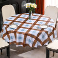 European style large round tablecloth, waterproof and oil-proof non-wash, PVC tablecloth, hotel household lattice, round dining table cloth, platice.