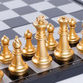 International Chess Set Magnetic Chess Game Board Set with Folding Chess Board Portable Travel Educational Board Game.