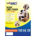 Yasen Matte / Glossy Label Sticker 150GSM A4 Size 20 Sheets High Quality Coating and Paper Base Printable Adhesive Sticker for All Types of Inkjet Printer. 