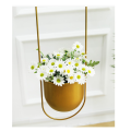 Hanging Planter Pot Baskets Minimalist Plant Pot Container Metal Hanging Flower Pots for Indoor Outdoor Garden Black-B Easy Install. 